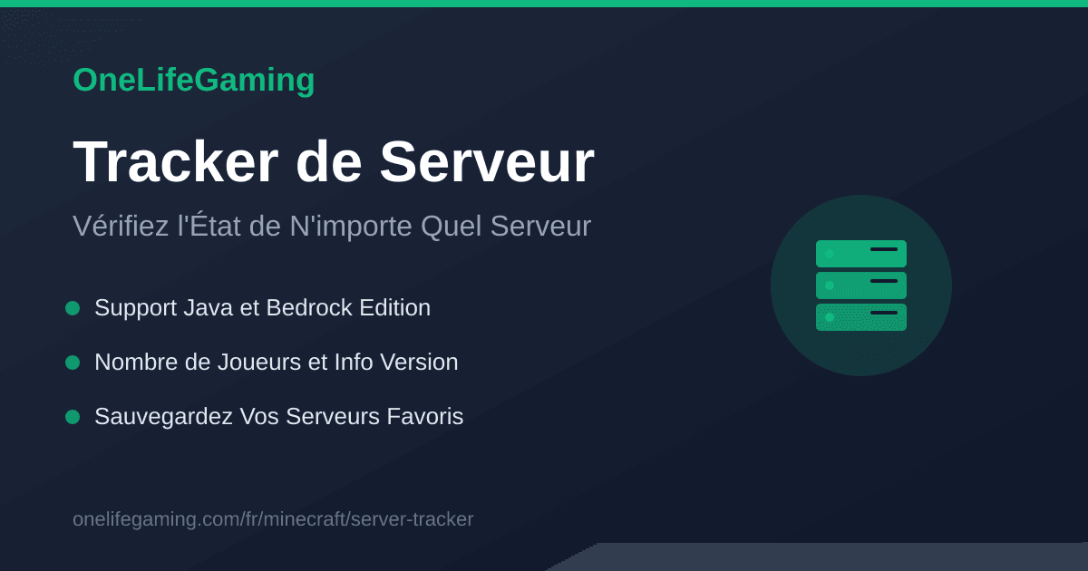 Tracker Serveurs Minecraft - Statut | OneLifeGaming