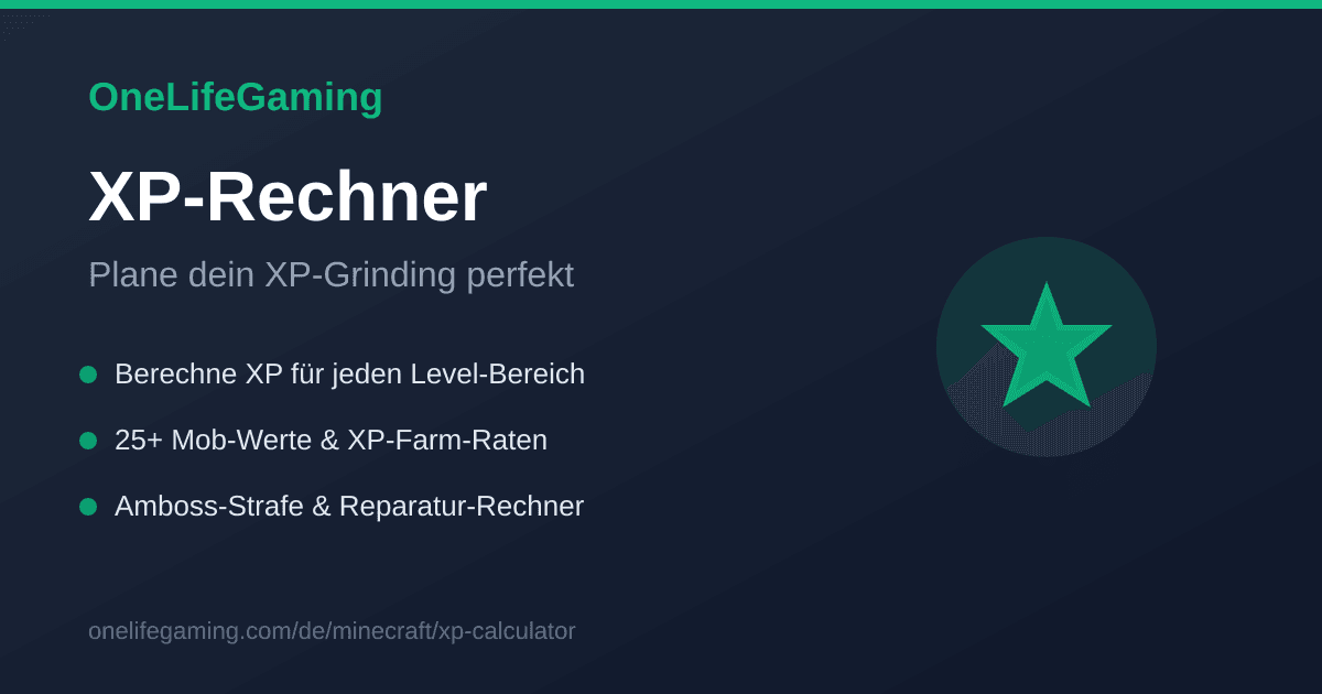 Minecraft XP-Rechner - Level & Verzauberung | OneLifeGaming