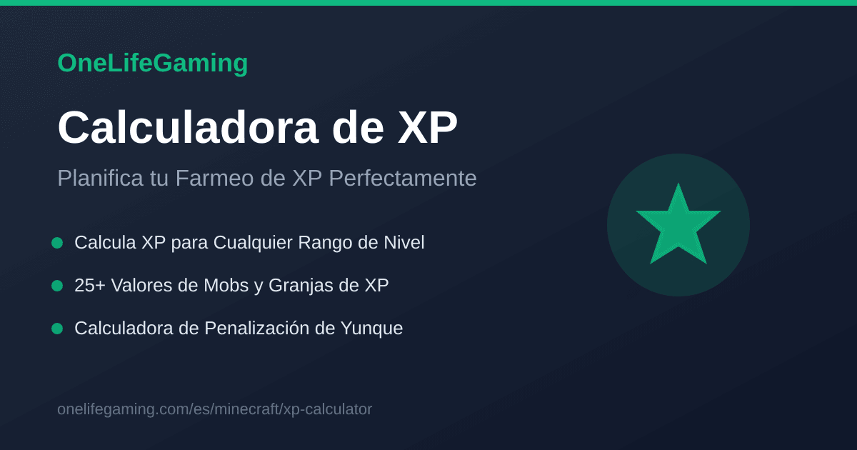 Calculadora de XP Minecraft - Niveles y Encantamientos | OneLifeGaming