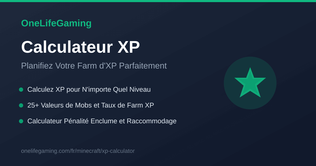 Calculateur XP Minecraft - Enchantement | OneLifeGaming