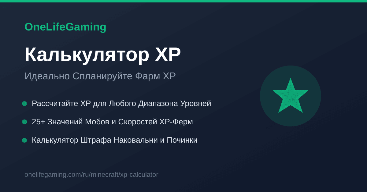 Калькулятор XP Minecraft - Уровни и Зачар | OneLifeGaming